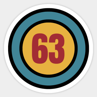 The Number 63 - sixty three - sixty third - 63rd Sticker